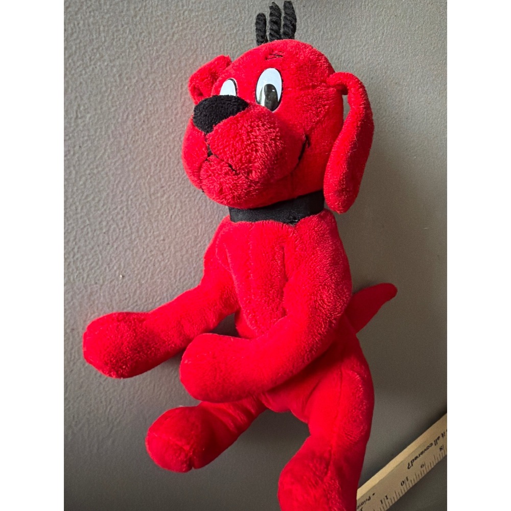 Clifford the Big Red Dog Plush 11 Inch Stuffed Animal Red Black Collar
